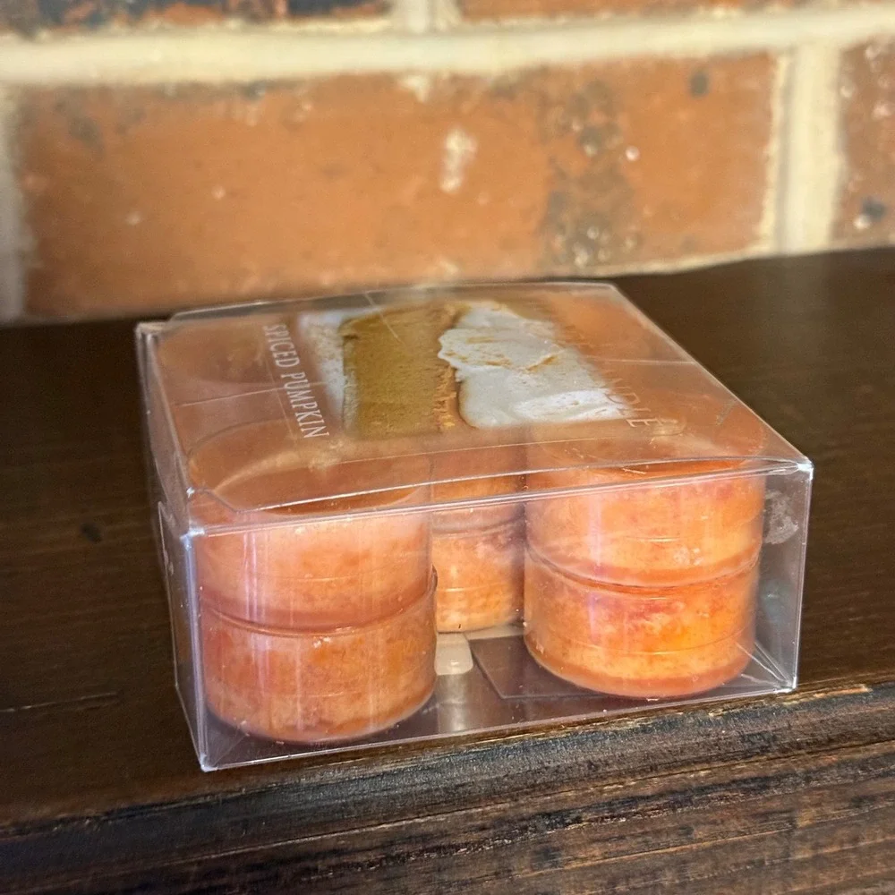 Village Candle Spiced Pumpkin Tea Lights 8 Pack Orange Fall Scented Candles